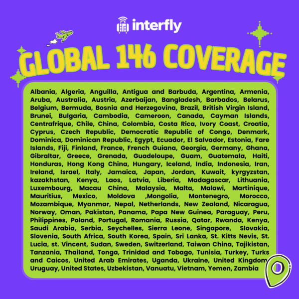 eSIM Interfly Global 146 Countries Coverage