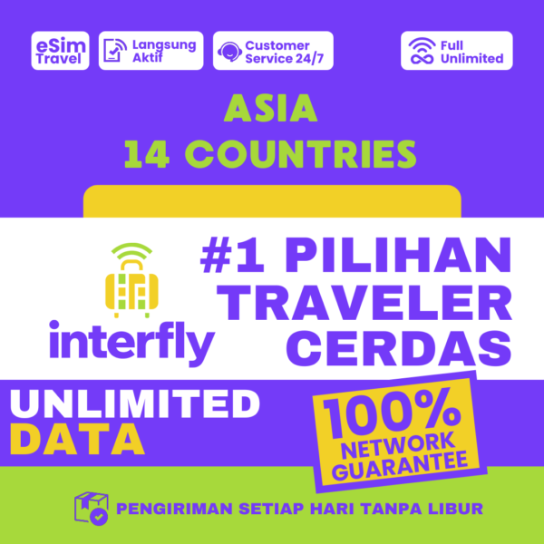 eSIM Interfly Asia 14 Countries Unlimited