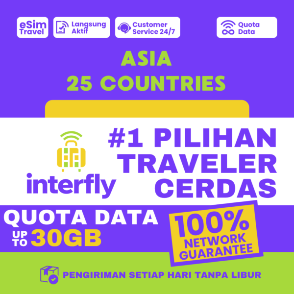 eSIM Interfly Asia 25 Countries Data Package